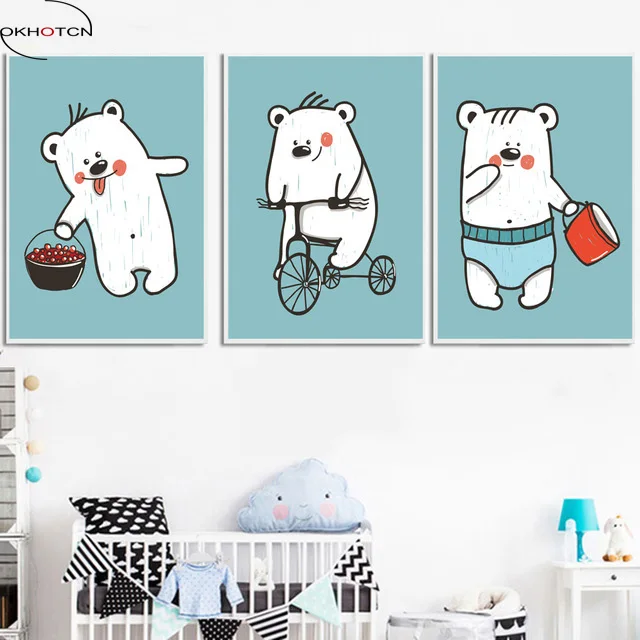 OKHOTCN Cartoon Animals Nordic Wall Art Decor Polar Bear Canvas Painting Canvas Poster No Frame Pictures Kids Room Decoration
OKHOTCN Cartoon Animals Nordic Wall Art Decor Polar Bear Canvas Painting Canvas Poster No Frame Pictures Kids Room Decoration