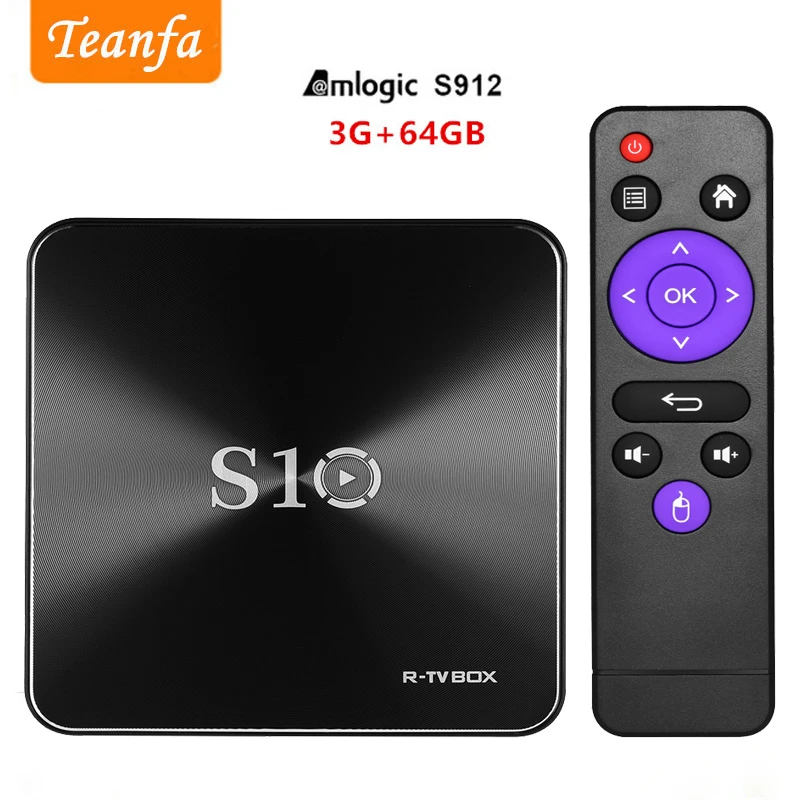 В виде буквы R ТВ BOX Smart Android 7 1 коробка S912 Octa core мини ПК DDR4 3 GB/64 Гб памяти на носителе