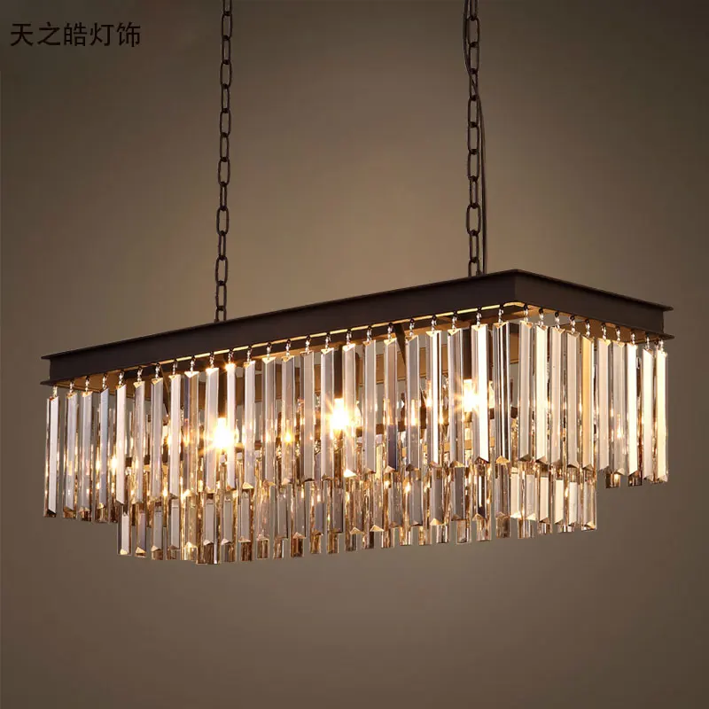 RH American Vintage Crystal rectangular iron pendant light hotel living room dining room bedroom bar Art Cafe hanging lighting
RH American Vintage Crystal rectangular iron pendant light hotel living room dining room bedroom bar Art Cafe hanging lighting