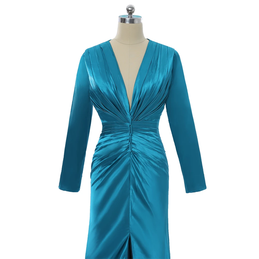 Blue Formal Celebrity Dresses Mermaid Deep V-neck Long Sleeves Slit Sexy Long Evening Dresses Famous Red Carpet Dresses
Blue Formal Celebrity Dresses Mermaid Deep V-neck Long Sleeves Slit Sexy Long Evening Dresses Famous Red Carpet Dresses
