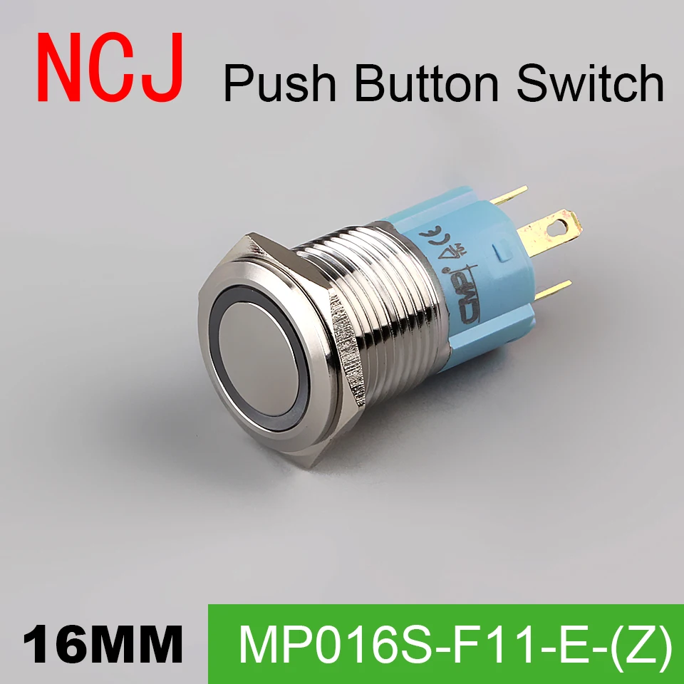 NCJ 16 мм Металл кнопочный переключатель IP67 поддерживается альтернативный и кнопка
