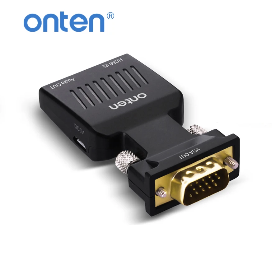 Адаптер Onten HDMI VGA видеоконвертер с аудио разъемом для ноутбуков компьютеров ТВ