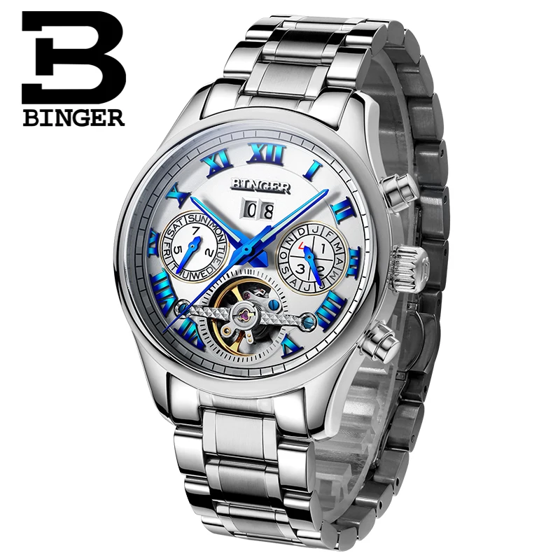 Switzerland BINGER men's watch luxury brand Tourbillon sapphire luminous multiple functions Mechanical Wristwatches B8602-2
Switzerland BINGER men's watch luxury brand Tourbillon sapphire luminous multiple functions Mechanical Wristwatches B8602-2