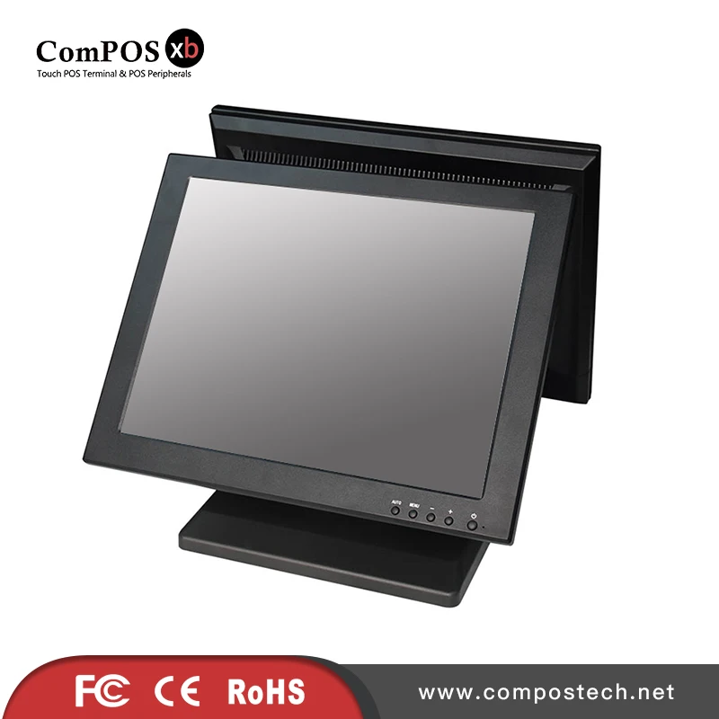 

Factory Direct Sales 15" Dual Touch Screen Monitor /Led Monitor for Cash Register for Restaurant Supermarket with Low Price