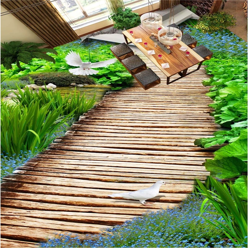 beibehang Customized large flooring aesthetic park wooden bridge pigeon 3D stereo floor painting wallpaper for walls 3 d
beibehang Customized large flooring aesthetic park wooden bridge pigeon 3D stereo floor painting wallpaper for walls 3 d