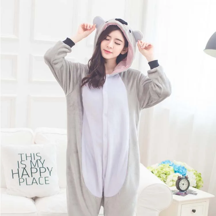 2018 Зима животных стежка Единорог Панда Коала Пикачу Onesie взрослых унисекс косплэй