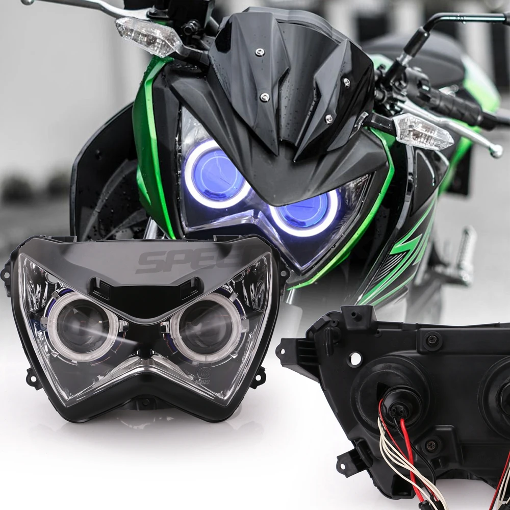 Halo Eye HID Projector Custom Headlight Assembly for Kawasaki Z800 z250 2013 2014 2015 2016 Blue light color
Halo Eye HID Projector Custom Headlight Assembly for Kawasaki Z800 z250 2013 2014 2015 2016 Blue light color