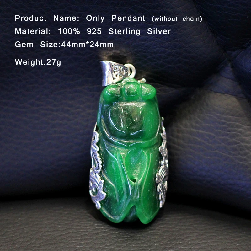 Jade 100% 925 Sterling Silver Necklaces Pendants Exquisite Natural Green Chalcedony For Women Figure Jewelry SP05
Jade 100% 925 Sterling Silver Necklaces Pendants Exquisite Natural Green Chalcedony For Women Figure Jewelry SP05