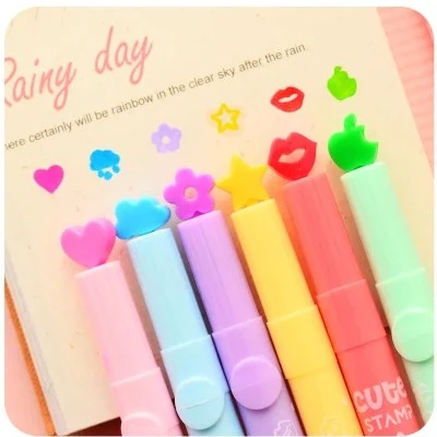 6Pcs Cute Candy Color Stamp Highlighters Pen Marking Pen Stationery Mirable
6Pcs Cute Candy Color Stamp Highlighters Pen Marking Pen Stationery Mirable