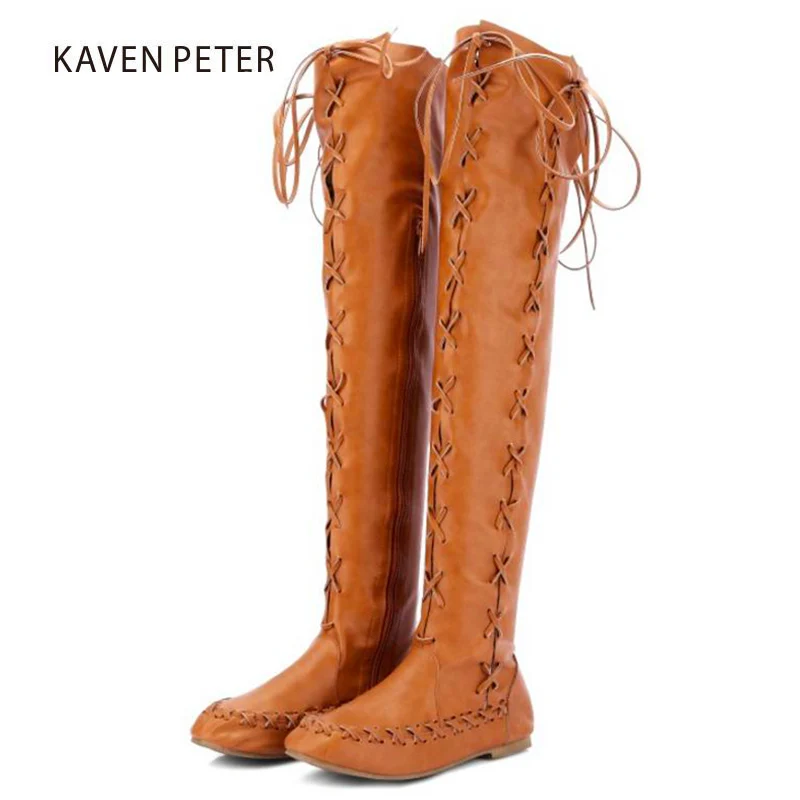 Girls roman shoes knee high boots flat shoes long cross tie knot Autumn/ Spring over knee boots Female black brown purple colors
Girls roman shoes knee high boots flat shoes long cross tie knot Autumn/ Spring over knee boots Female black brown purple colors