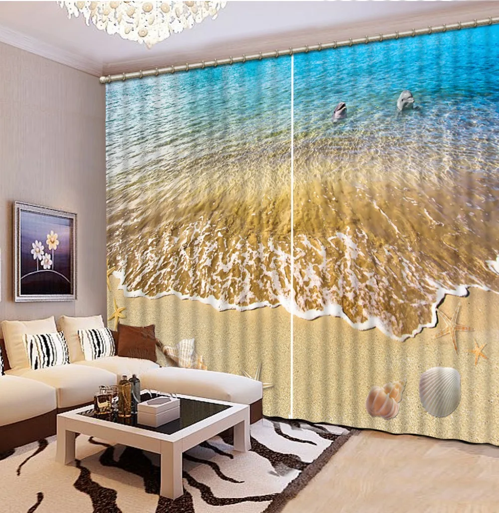 

Красивый подводный мир пляж спальня гостиная кухня домашний текстиль Роскошные 3D оконные шторы
