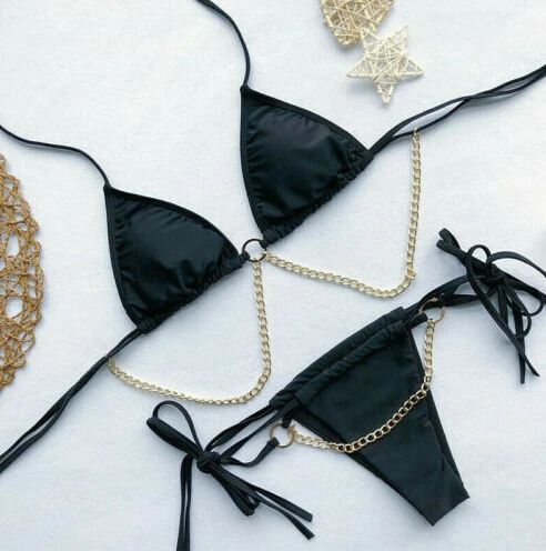 bikinis 2019 mujer Sexy Chain Women Bikini Push-up Padded Bra Swimsuit Swimwear Triangle Bathing Suit Beachwear
bikinis 2019 mujer Sexy Chain Women Bikini Push-up Padded Bra Swimsuit Swimwear Triangle Bathing Suit Beachwear