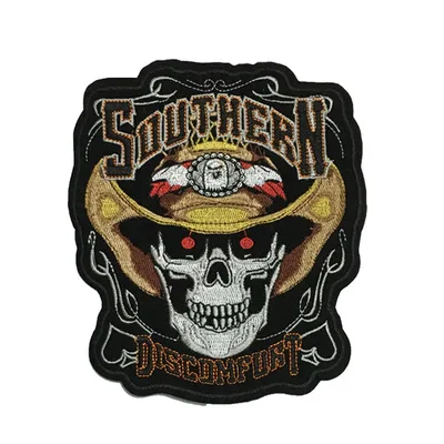 

Skeleton Cowboy Scary Fashion Patch Embroidered Patches Iron on Patches for Clothes stickers Decoration applique fabric new 1pc