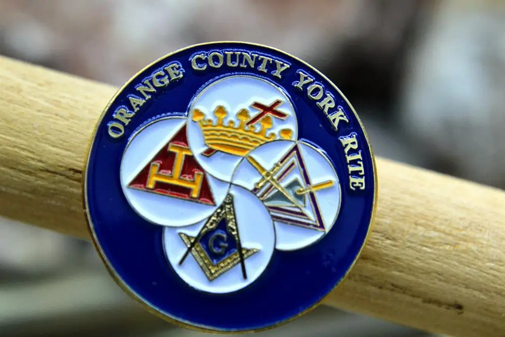 Масонская эмблема значок булавки на лацканы масон вольный каменщик ORANGE COUNTY YORK RITE