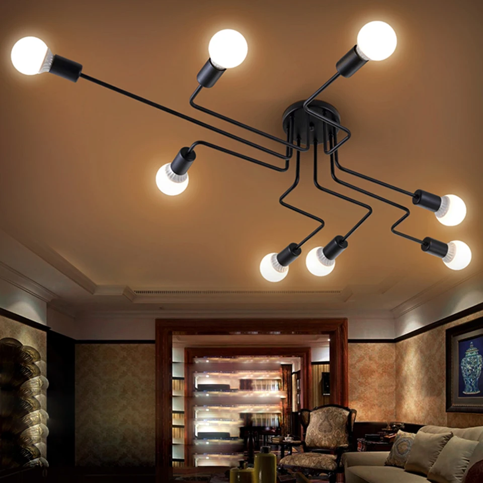 Creative Ceiling Lights 8 Heads Industrial Black Iron Ceiling Lamp Room Decor Lights Cafe Bar Restaurant Lighting Fixtures
Creative Ceiling Lights 8 Heads Industrial Black Iron Ceiling Lamp Room Decor Lights Cafe Bar Restaurant Lighting Fixtures