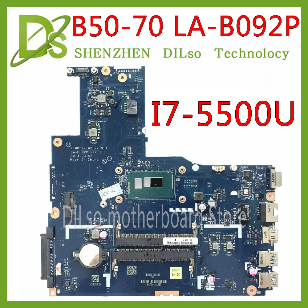 KEFU ZIWE1/ZIWB2/ZIWB3 LA B092P для Lenovo B50 70 N50 материнская плата i7 5500U CPU Rev: 1|Материнские платы| |