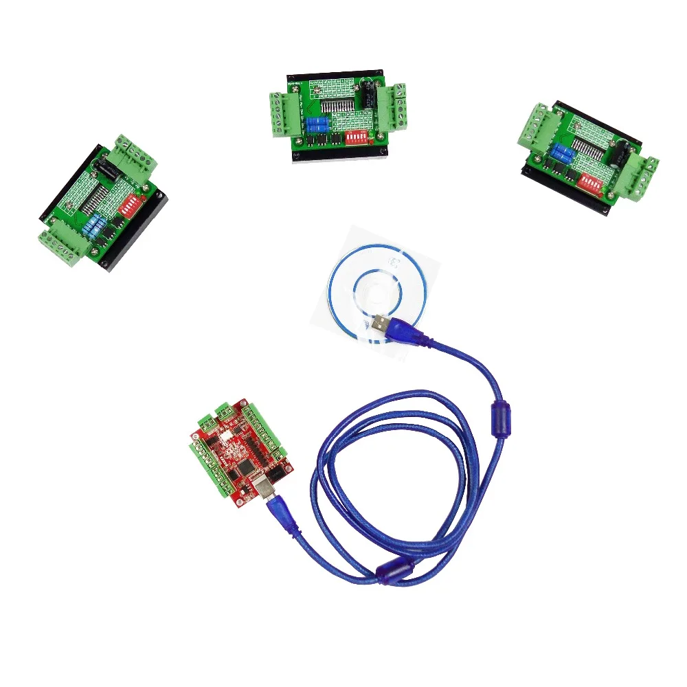 CNC mach3 usb 3 Axis Kit, 3pcs TB6600 1 Axis Stepper Motor Driver + mach3 4 Axis USB CNC Stepper Motor Controller card 100KHz
CNC mach3 usb 3 Axis Kit, 3pcs TB6600 1 Axis Stepper Motor Driver + mach3 4 Axis USB CNC Stepper Motor Controller card 100KHz