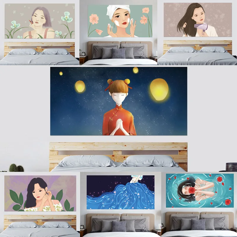 3D Headboard Wearing Earrings Blowing Hair Face Bubble Lipstick Blue Long-haired Beauty Girl Home Decor Mural Paste 90x180cm
3D Headboard Wearing Earrings Blowing Hair Face Bubble Lipstick Blue Long-haired Beauty Girl Home Decor Mural Paste 90x180cm