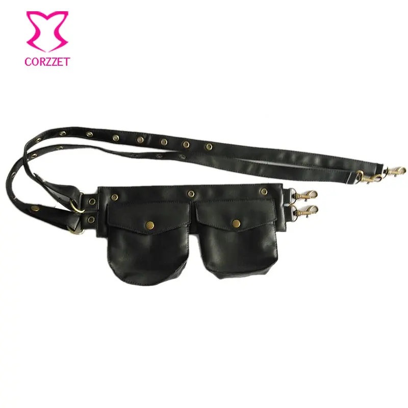 Black Faux Leather Ziper Pocket Belt Waist Bag Pouch Fanny Packs Gothic Corset Steampunk Clothing Burlesque Costume Accessories
Black Faux Leather Ziper Pocket Belt Waist Bag Pouch Fanny Packs Gothic Corset Steampunk Clothing Burlesque Costume Accessories