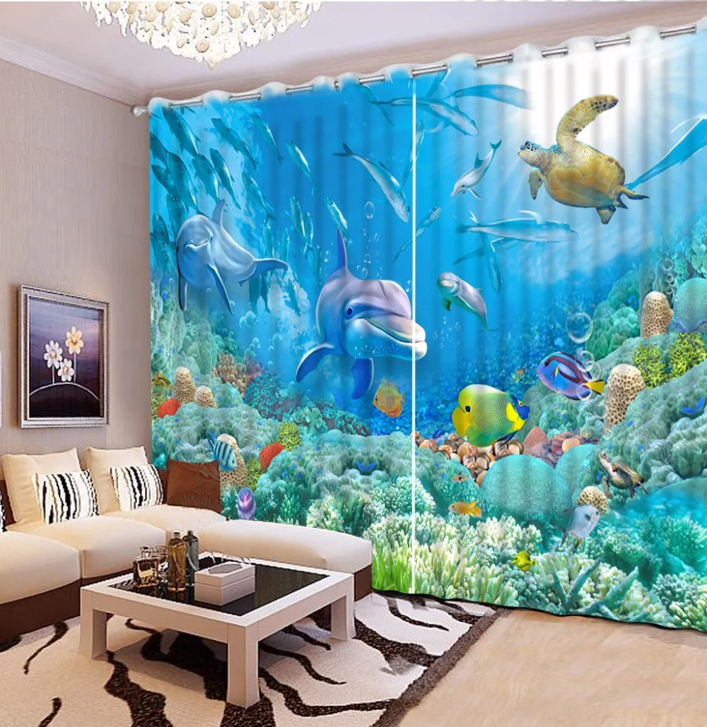 Underwater world Printing Curtains The Bedroom Curtains Blackout Cotton/Polyester Curtain Drapes For Living Room New 2 pieces
Underwater world Printing Curtains The Bedroom Curtains Blackout Cotton/Polyester Curtain Drapes For Living Room New 2 pieces