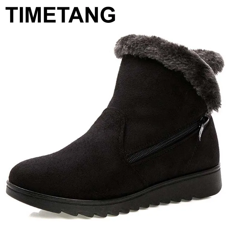 TIMETANG Women Ankle Boots for Rabbit Fur New Fashion Waterproof Wedge Platform Winter Warm Snow Boots Shoes For Female
TIMETANG Women Ankle Boots for Rabbit Fur New Fashion Waterproof Wedge Platform Winter Warm Snow Boots Shoes For Female