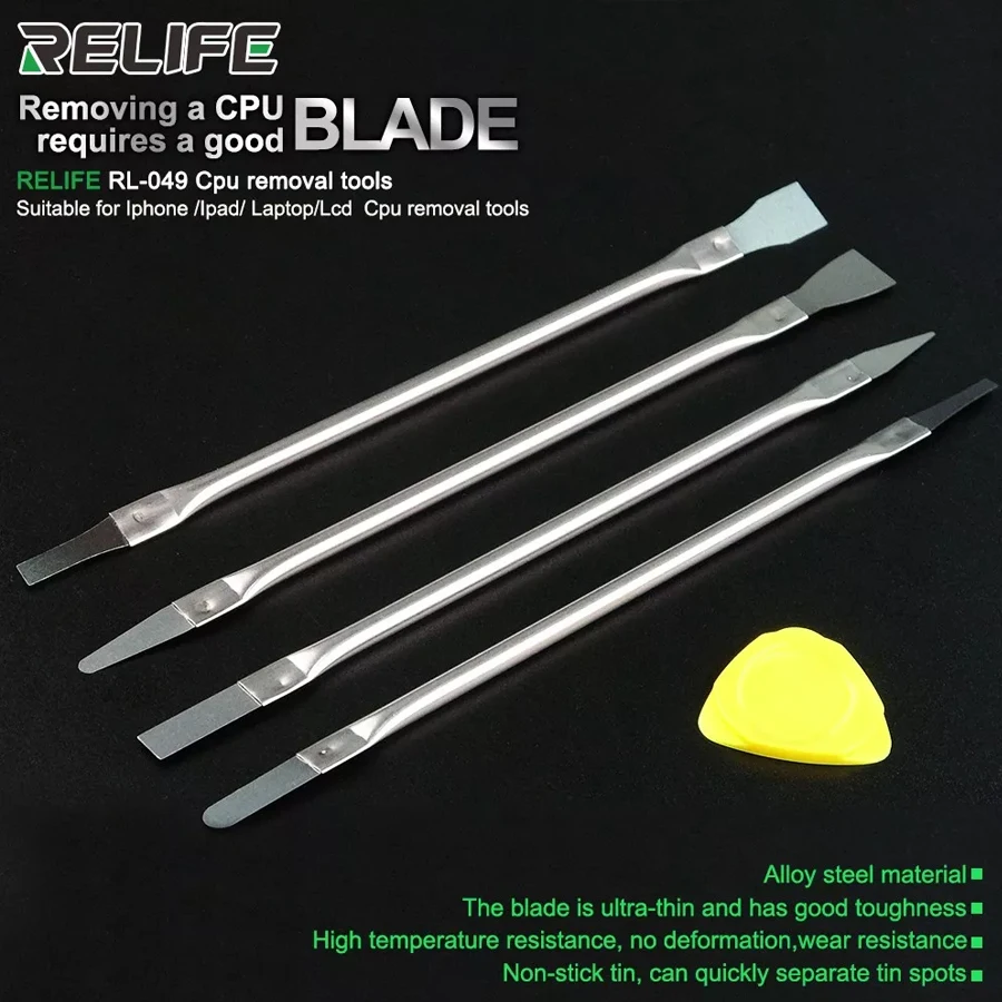 RELIFE Glue removing knife CPU Disassembly Separation Glue 5-in-1 Removal Tool for iPhone iPad Laptop Lcd CPU Clear
RELIFE Glue removing knife CPU Disassembly Separation Glue 5-in-1 Removal Tool for iPhone iPad Laptop Lcd CPU Clear
