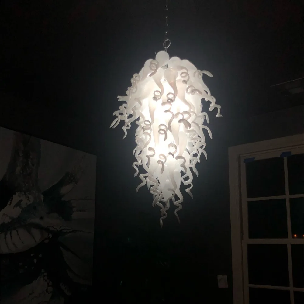 White Elegant Long Murano Glass Chandelier Light Foyer Custom Light LED Chandeliers
White Elegant Long Murano Glass Chandelier Light Foyer Custom Light LED Chandeliers