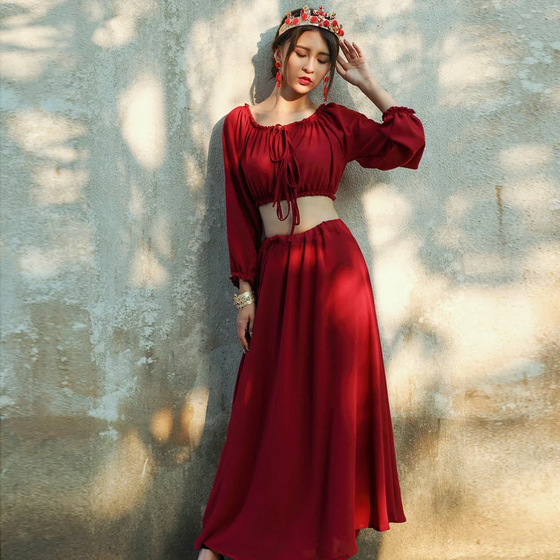 2016 Womens Summer Autumn Casual Bohemia beach two-piece sets Female Slash-Neck Short Crop Top + A-Line Ankle Length Skirt Sets
2016 Womens Summer Autumn Casual Bohemia beach two-piece sets Female Slash-Neck Short Crop Top + A-Line Ankle Length Skirt Sets