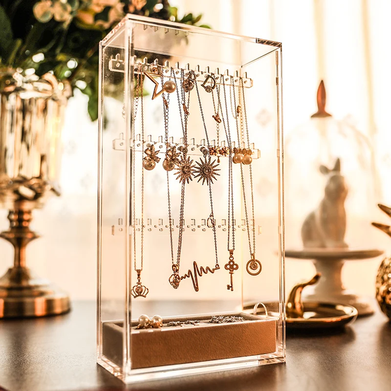 Makeup Organizer Storage Box Necklace Earring Storage Rack Hanging Jewelry Storage Acrylic Clear Crystal
Makeup Organizer Storage Box Necklace Earring Storage Rack Hanging Jewelry Storage Acrylic Clear Crystal