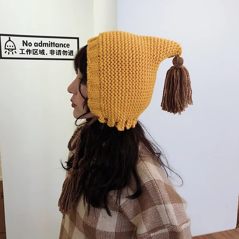 Winter Skullies Beanies Hats for Women Harajuku Sweet Girls Tassel Braid Warmer Skullies Solid Color Lacing Knitted Beanies Caps
Winter Skullies Beanies Hats for Women Harajuku Sweet Girls Tassel Braid Warmer Skullies Solid Color Lacing Knitted Beanies Caps