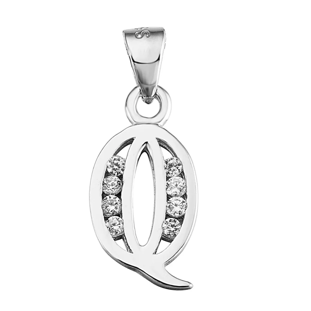

GND0384 высокое качество 925 Стерлинговое серебро ювелирные изделия ожерелья подвески буквы Q настоящий Топ Серебряный кулон для женщин