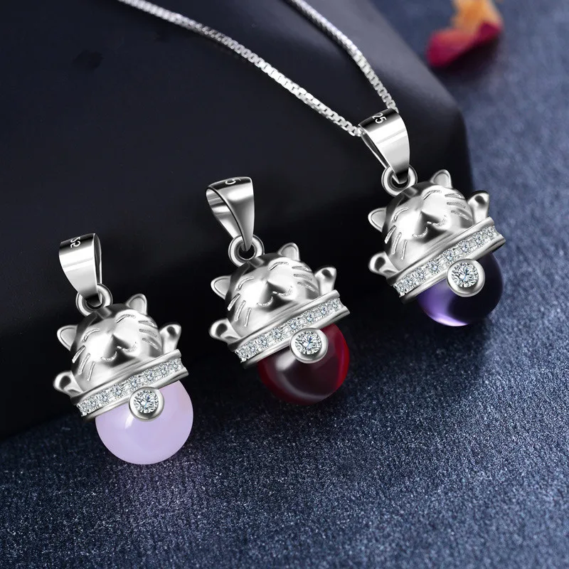 925 Sterling Silver Necklace Lucky Kitten Crystal Zircon Pendant Silver Necklace Women Jewelry Fashion Collocation
925 Sterling Silver Necklace Lucky Kitten Crystal Zircon Pendant Silver Necklace Women Jewelry Fashion Collocation