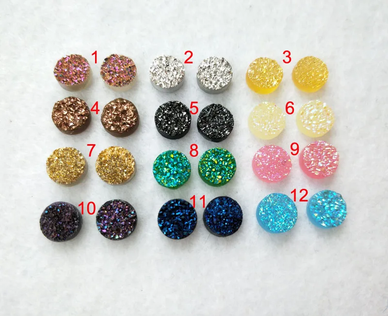 U pick color 10 pairs Round Shape Stone Stud Earrings,Natural druse crystal Titanium Druzy Gem stone Stud Earrings ER616
U pick color 10 pairs Round Shape Stone Stud Earrings,Natural druse crystal Titanium Druzy Gem stone Stud Earrings ER616