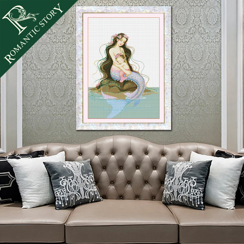 Romantic Story Classic Mermaid Figure Portrait Cross Stitch Needlework DIY 11CT Printing Cross Stitch Sets For Embroidery Kits
Romantic Story Classic Mermaid Figure Portrait Cross Stitch Needlework DIY 11CT Printing Cross Stitch Sets For Embroidery Kits