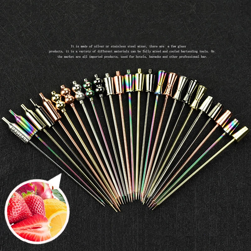 Cocktail Mixing Rod Mixing Stick Colorful Fruit Fork Mixed Drink Tool Drinking Decoration Tools Dinkware Stainless Steel Bar 5pc
Cocktail Mixing Rod Mixing Stick Colorful Fruit Fork Mixed Drink Tool Drinking Decoration Tools Dinkware Stainless Steel Bar 5pc