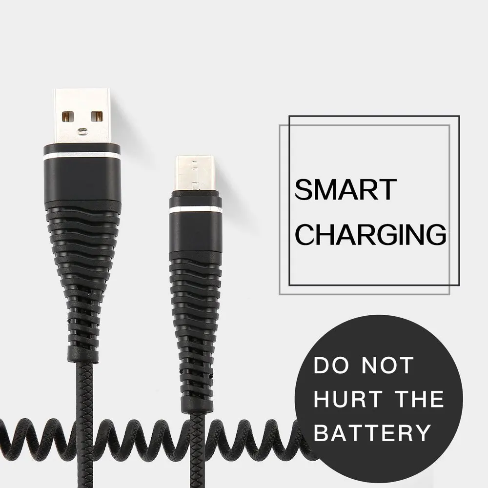 USB-C кабель типа C растягивается спиральная пружина Type-C мужской удлинитель для