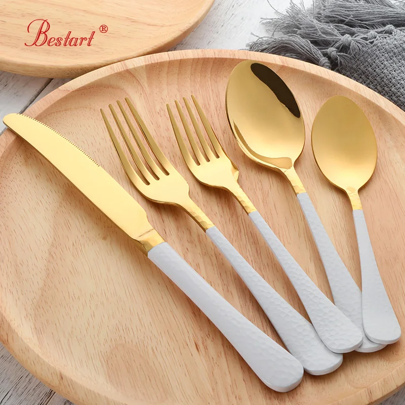 4 Pcs/Set White Gold Cutlery Set Stainless steel Golden Dinner Knife Fork Spoon Dinnerware Set Flatware Set
4 Pcs/Set White Gold Cutlery Set Stainless steel Golden Dinner Knife Fork Spoon Dinnerware Set Flatware Set