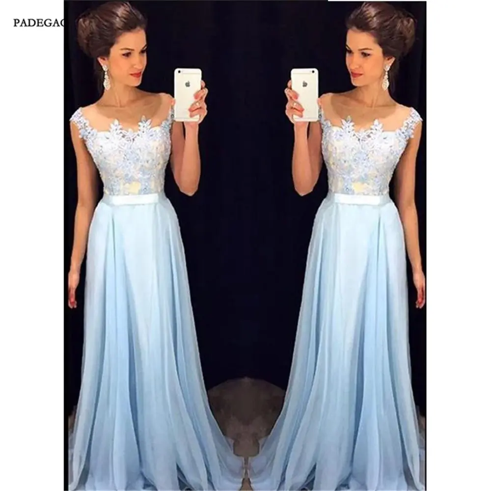 Elegant light Blue Evening Dress Appliques A-Line Long Prom Dresses Sleeveless Evening Dresses Custom Made Vestido de noche
Elegant light Blue Evening Dress Appliques A-Line Long Prom Dresses Sleeveless Evening Dresses Custom Made Vestido de noche