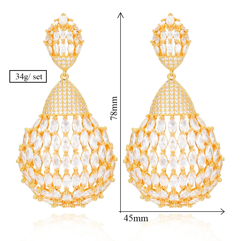 missvikki Full Clear CZ Crystal Stone Big Waterdrop Pendant Earrings Jewelry For Women bride Wedding Appointment Party Show
missvikki Full Clear CZ Crystal Stone Big Waterdrop Pendant Earrings Jewelry For Women bride Wedding Appointment Party Show