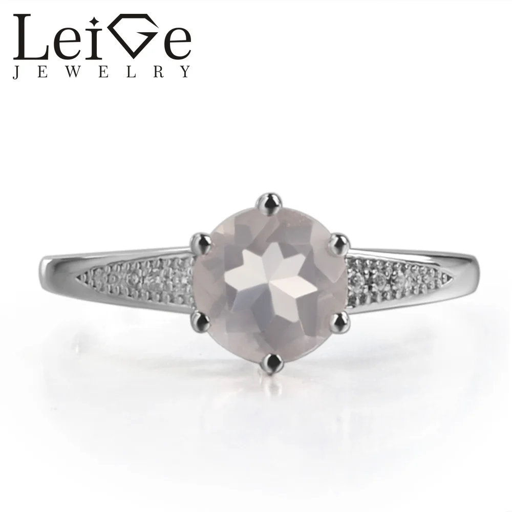 Leige Jewelry Natural Pink Quartz Round Cut Gemstone Prong Setting Rings For Woman 925 Sterling Silver Wedding Ring
Leige Jewelry Natural Pink Quartz Round Cut Gemstone Prong Setting Rings For Woman 925 Sterling Silver Wedding Ring