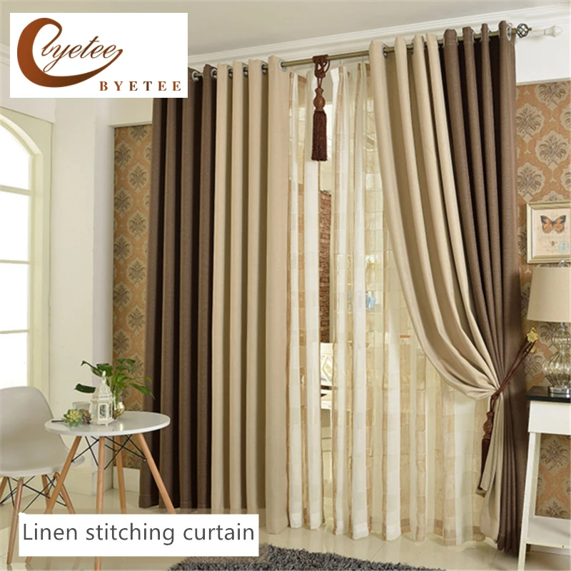 Window Curtains Blackout Faux Linen Curtains for Living Room Bedroom cortinas de cocina Beige Coffee Stitching Drapes
Window Curtains Blackout Faux Linen Curtains for Living Room Bedroom cortinas de cocina Beige Coffee Stitching Drapes