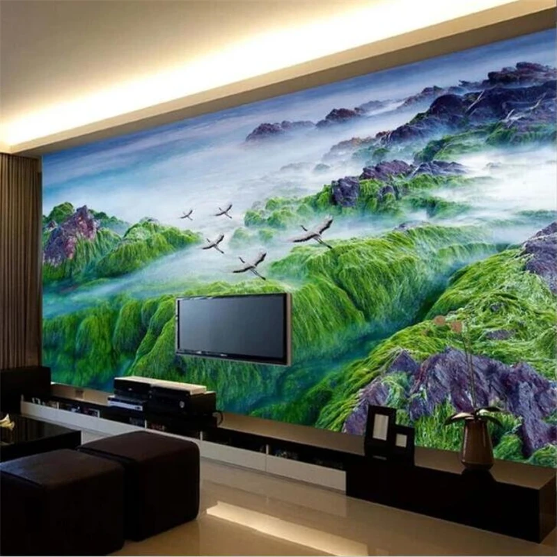 

Обои beibehang на заказ, Высококачественная большая роспись, пейзаж, тисненый фон для телевизора, фоновая стена для гостиной, спальни, papel de parede 3d
