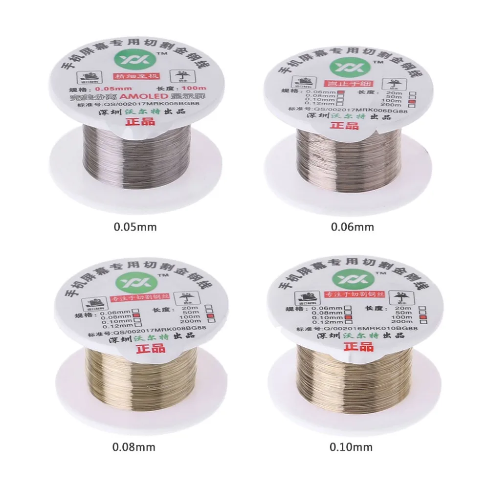 

100m Alloy Gold Molybdenum Wire Cutting Line LCD Display Screen Separator Repair