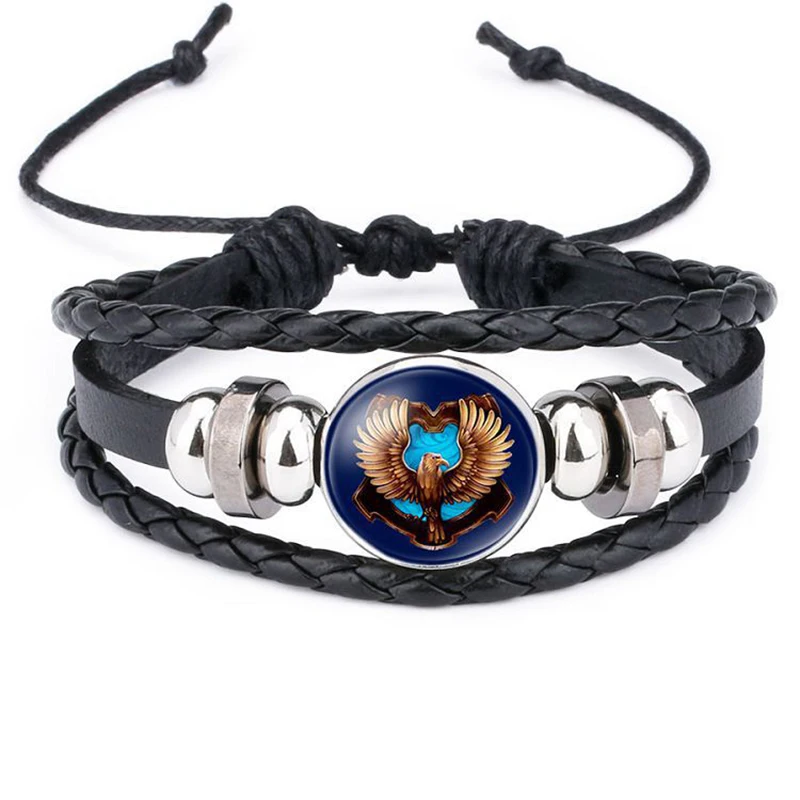 Vintage Black Leather Rope Ha Po Bracelet Men Male Four Magic College Badges Deathly Hallows Bracelets For Best Friend
Vintage Black Leather Rope Ha Po Bracelet Men Male Four Magic College Badges Deathly Hallows Bracelets For Best Friend