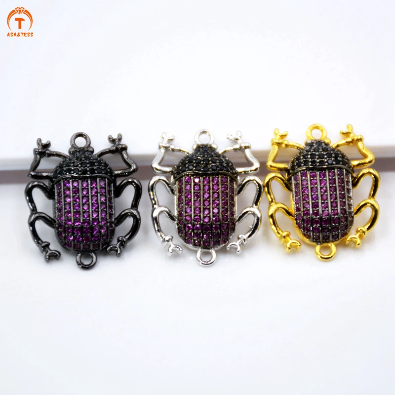 ACORN BEETLE Inspired charm, Micro CZ Pave Fuchsia Beetle connector pink cubic zircon ,Silver/Black/Gold Insect pendant
ACORN BEETLE Inspired charm, Micro CZ Pave Fuchsia Beetle connector pink cubic zircon ,Silver/Black/Gold Insect pendant