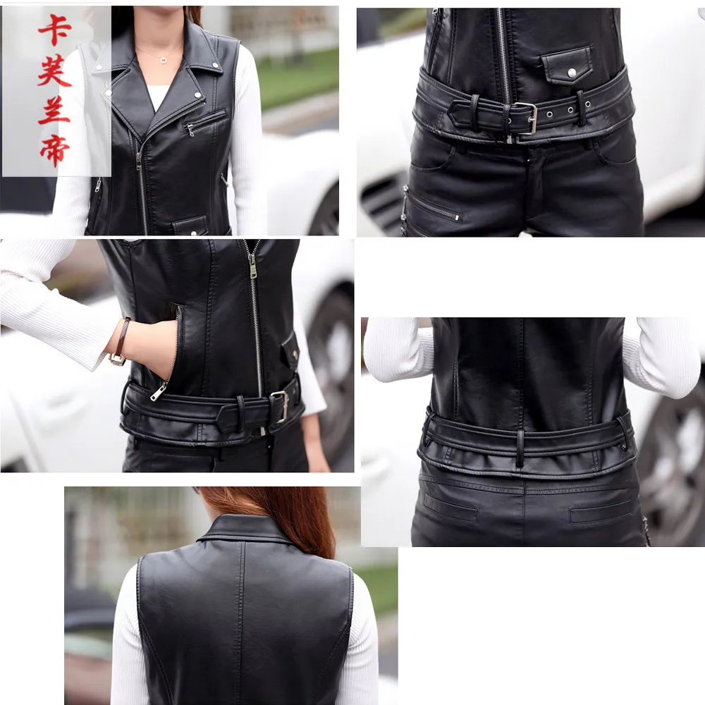 2021 Spring Women Vest Motorcycle PU Leather Female Fashion Sleeveless Jacket Plus Size Turn Collar Pockets Waistcoat Ladies
2021 Spring Women Vest Motorcycle PU Leather Female Fashion Sleeveless Jacket Plus Size Turn Collar Pockets Waistcoat Ladies