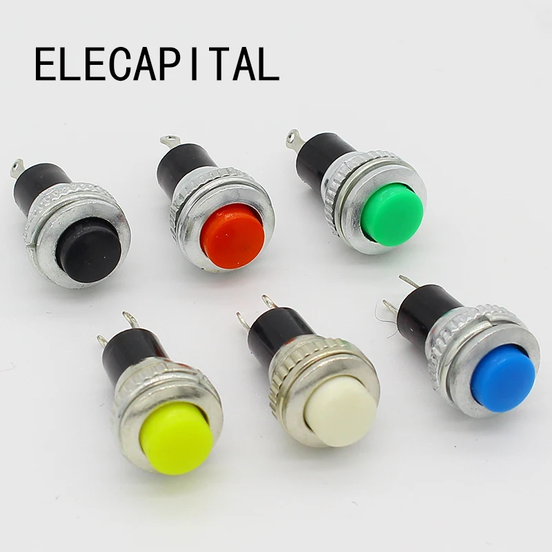 6pcs Black/Green/Yellow/Blue/White/Red OFF-Momentary ON 0.5A 250VAC Remote Control Push Button Switches 10mm
6pcs Black/Green/Yellow/Blue/White/Red OFF-Momentary ON 0.5A 250VAC Remote Control Push Button Switches 10mm