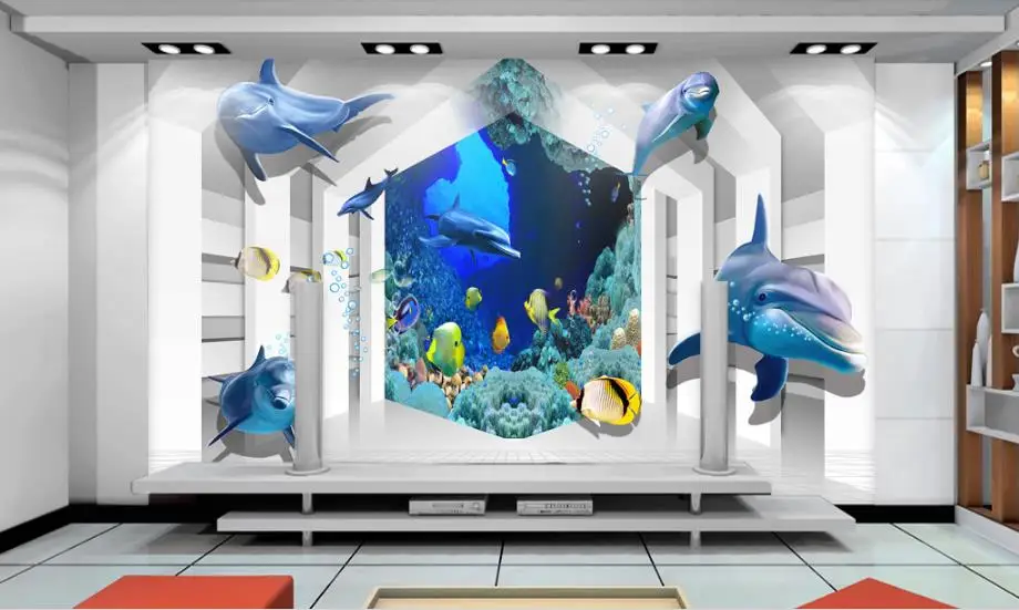 Custom wallpaper 3d stereoscopic dolphin soundproof wallpaper for Living room bedroom wall papers home decor
Custom wallpaper 3d stereoscopic dolphin soundproof wallpaper for Living room bedroom wall papers home decor