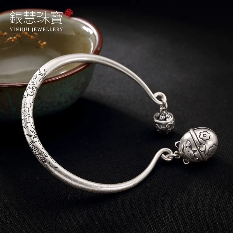 Silver Pisces Show Lotus Lucky Pig Sterling Silver Bell Open Lady Style Ways Bracelet Wholesale
Silver Pisces Show Lotus Lucky Pig Sterling Silver Bell Open Lady Style Ways Bracelet Wholesale