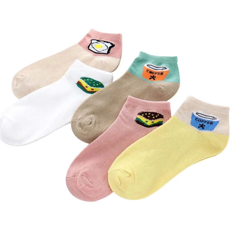 5 Pairs Japan Cartoon Print Women's Female Socks Cute Cotton Invisible Socks Casual Socks Slippers Kawaii egg Hamburgers Socks
5 Pairs Japan Cartoon Print Women's Female Socks Cute Cotton Invisible Socks Casual Socks Slippers Kawaii egg Hamburgers Socks
